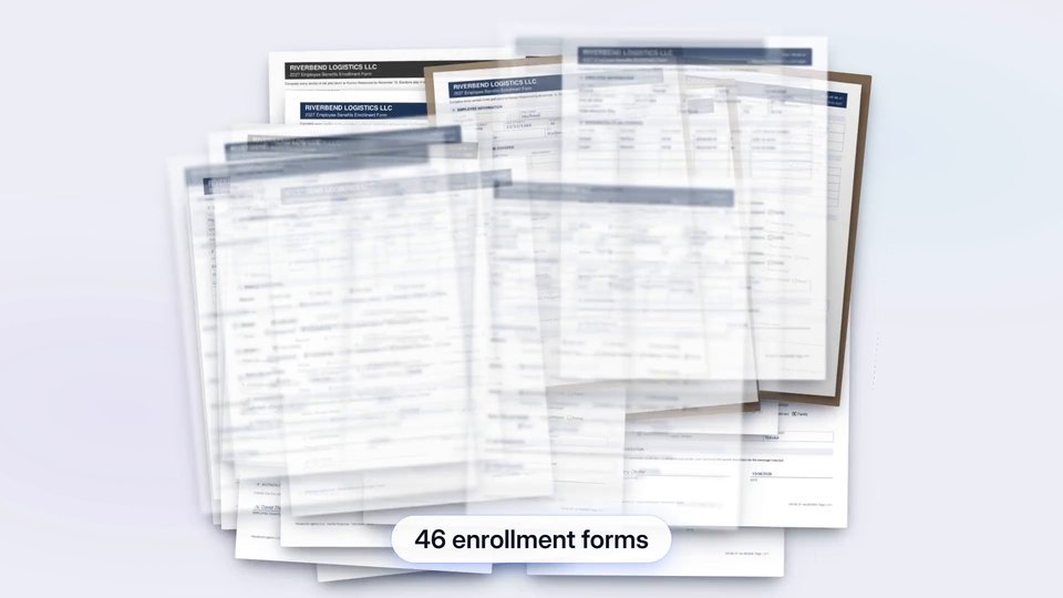 A stack of 46 scanned enrollment forms