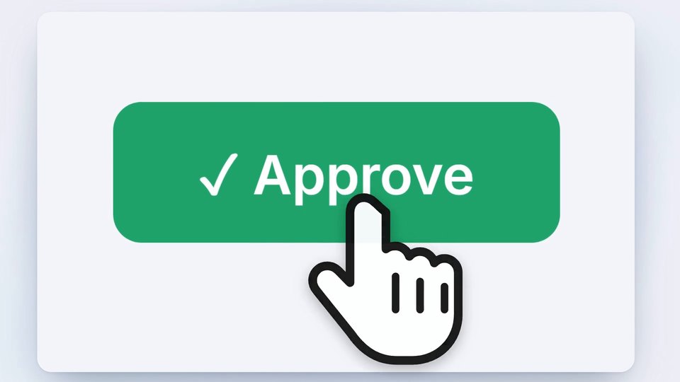 The Approve button being clicked